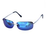 Unisex Sonnenbrille Schmal und Rechteckig Blau Verspiegelt bei Luxxada Shoppen