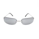 Schmale kleine Sonnenbrille Unisex in Silber Verspiegelt bei Luxxada Shoppen