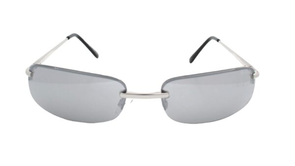 Schmale kleine Sonnenbrille Unisex in Silber Verspiegelt bei Luxxada Shoppen