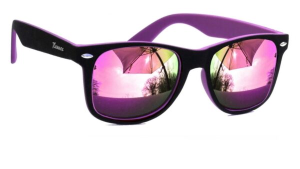 Nerd Sonnenbrille Zweifarbig Schwarz Lila Verspiegelt Festivalbrille Luxxada Shoppen