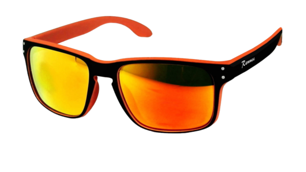 Nerd Sonnenbrille Rechteckig Zweifarbig Verspiegelt Orange bei Luxxada Shoppen