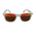 Jetzt Nerdbrille Sonnenbrille Weiß Retro Orange Verspiegelt bei Luxxada