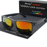 Motorsport Sonnenbrille in Carbon Optik mit polarisierten Gläsern Orange bei Luxxada Shoppen