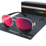 Motorsportbrille Sonnenbrille Schwarz Matt Pilotenbrille Lila Rot Polarisiert bei Luxxada Shoppen