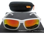 Sonnenbrille Weiß Rechteckig Orange Verspiegelt bei Luxxada Shoppen