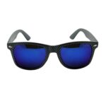 Unisex Nerd Sonnenbrille Schwarz Blau Retro Stil mit Carbon Optik bei Luxxada Shoppen