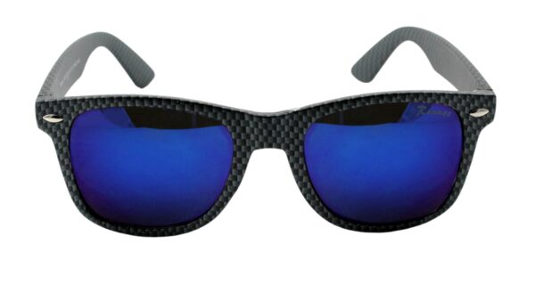 Unisex Nerd Sonnenbrille Schwarz Blau Retro Stil mit Carbon Optik bei Luxxada Shoppen