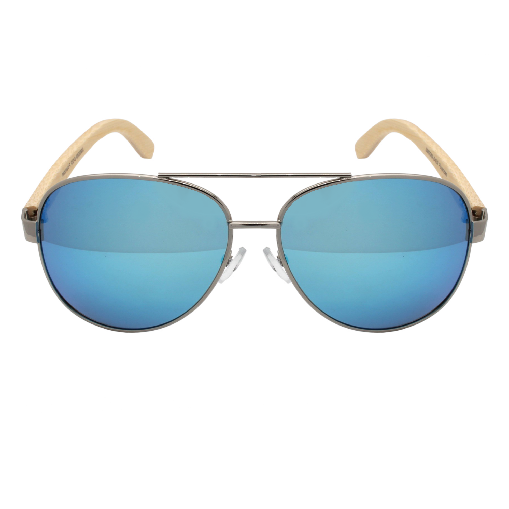 Luxxada Pilotenbrille Polarisiert Blau Verspiegelt Holz Bügel