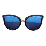 Luxxada Damen Sonnenbrille Cateye Oversize Blau Verspiegelt