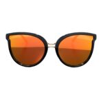 Luxxada Damen Sonnenbrille Cateye Oversize Orange Verspiegelt