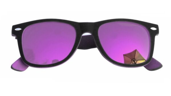 Nerd Sonnenbrille Zweifarbig Schwarz Lila Verspiegelt bei Luxxada Shoppen