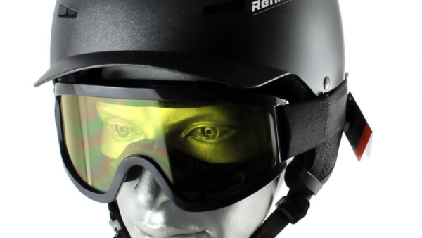 Skibrille Motocrossbrille Crossbrille Schwarz Gelb Getoent vorne
