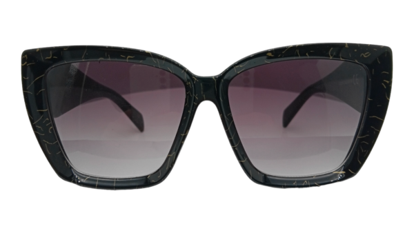 Oversize Damen Sonnenbrille Cateye Designer Gestell Schwarz Gold Meliert von Luxxada ®