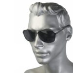Sonnenbrille Piloten Style Polarisiert aus gelaeserten Federstahl in Aluminium-Grau
