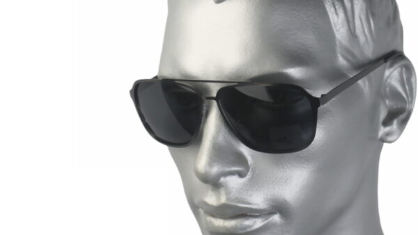Sonnenbrille Piloten Style Polarisiert aus gelaeserten Federstahl in Aluminium-Grau